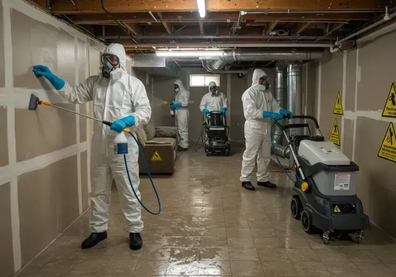 Basement Moisture Removal and Structural Drying process in Pelahatchie, MS